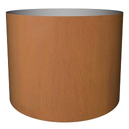 Cortenstyle Standard on Wheels Round Planter IN\OUT