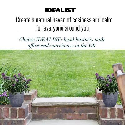 IDEALIST Lite Plaited Style Round Planter Outdoor Plant Pot