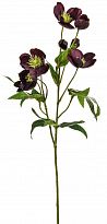 Silk Helleborus Burgundy Artificial Flower Plant 55 cm (10pcs. set)