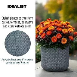 IDEALIST Lite Honeycomb Style Cylinder Round Outdoor Planter