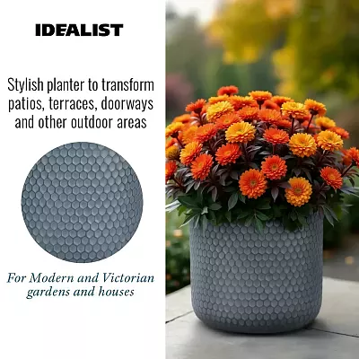 IDEALIST Lite Honeycomb Style Cylinder Round Outdoor Planter