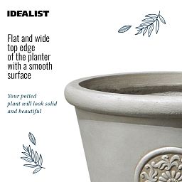 IDEALIST Lite Rustic Style Rolled Rim Vase Outdoor Planter