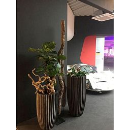 Sahara Round Tall Polystone Outdoor Planter