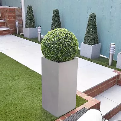 IDEALIST Lite Tall Square Contemporary Light Concrete Planter