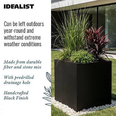 IDEALIST Lite Square Box Contemporary Light Concrete Planter