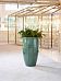 Ceramic Round Tall Lined Glossy Planter Pot In/Out