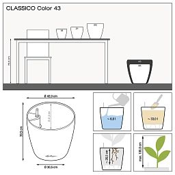 LECHUZA CLASSICO Color Round Poly Resin Self-watering Planter