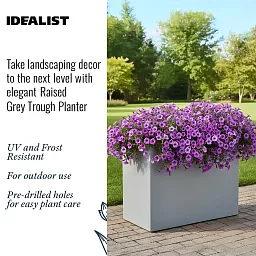 IDEALIST Lite Contemporary Light Concrete Trough Planter