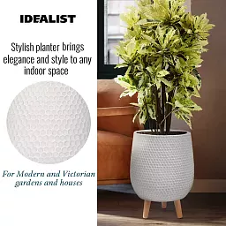 IDEALIST Lite Honeycomb Style Egg Planter on Legs, Round Pot Plant Stand Indoor