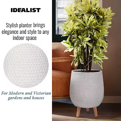 IDEALIST Lite Honeycomb Style Egg Planter on Legs, Round Pot Plant Stand Indoor