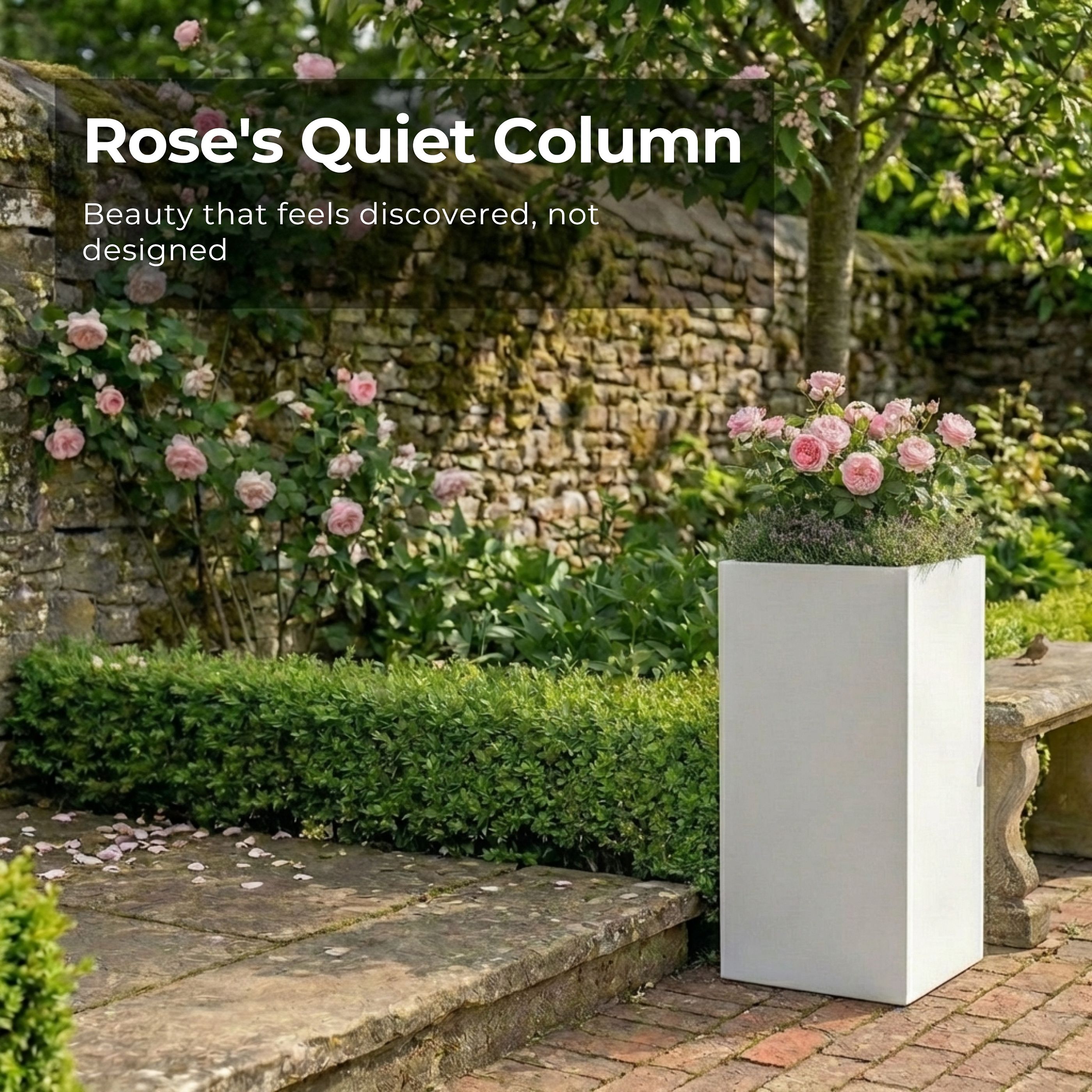 IDEALIST Lite Tall Square Contemporary Light Concrete Planter