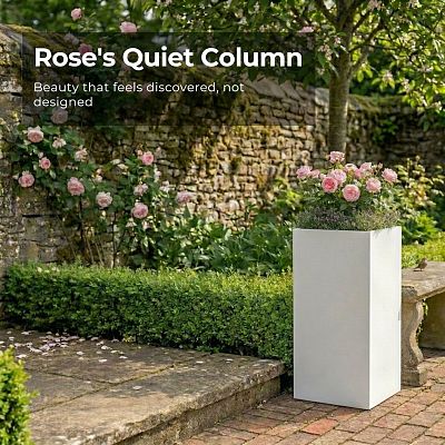 IDEALIST Lite Tall Square Contemporary Light Concrete Planter