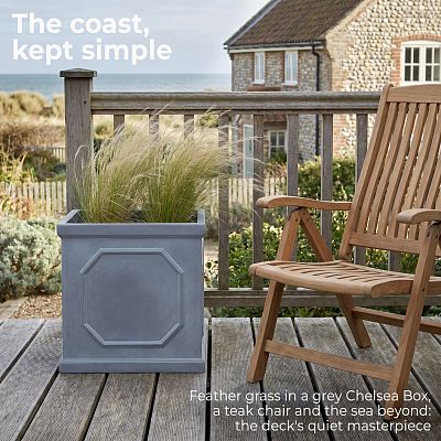 IDEALIST Lite Faux Lead Chelsea Box Square Light Concrete Planter