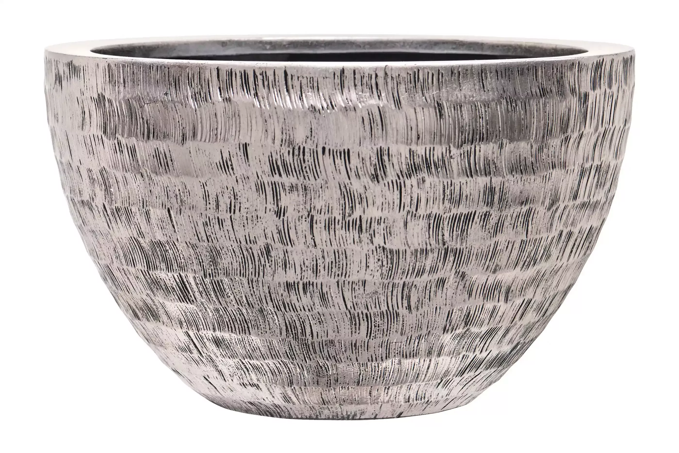 Opus Polystone Bowl Planter | Hammered Finish Indoor Plant Pot