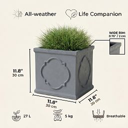 IDEALIST Windsor Light Stone Square Garden Planter