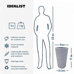 IDEALIST Lite Contemporary Round Light Concrete Planter