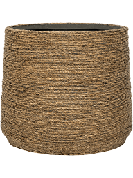 Bohemian Patt L Straw Grass Round Planter