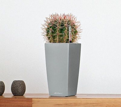 LECHUZA CUBICO Square Tall Poly Resin Self-watering Planter