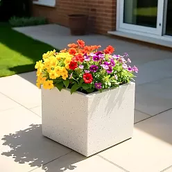 IDEALIST Lite Square Box Contemporary Marble Light Concrete Planter