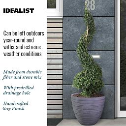 IDEALIST Lite Row Light Concrete Egg Planter