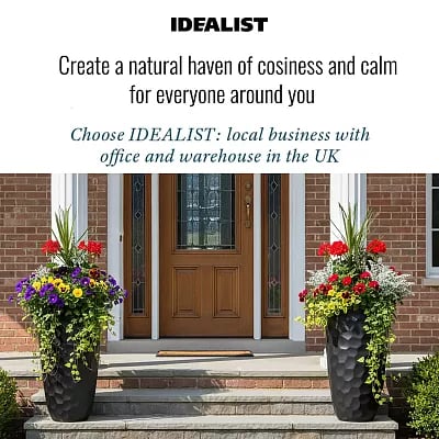 IDEALIST Lite Mosaic Style Tall Round Vase Planter Outdoor Plant Pot