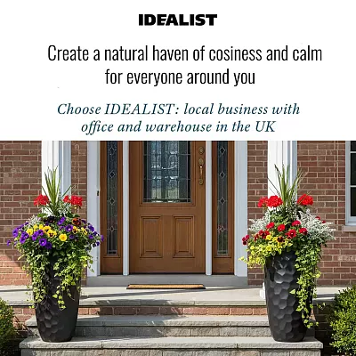 IDEALIST Lite Mosaic Style Tall Round Vase Planter Outdoor Plant Pot