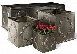 Hampton Fiberglass Square Faux Lead Planter Pot In/Out