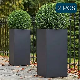 IDEALIST Lite Tall Square Contemporary Light Concrete Planter Set