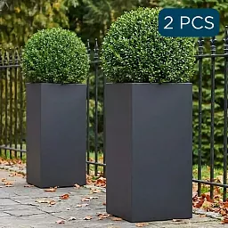 IDEALIST Lite Tall Square Contemporary Light Concrete Planter Set