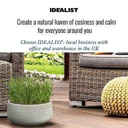 IDEALIST Lite Ribbed Light Concrete Bowl Planter