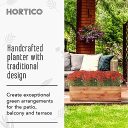 Rustic Scandinavian Redwood Open Trough Outdoor Planter Made in UK by HORTICO