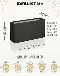 AXIS Trough Outdoor Fiberglass Planter