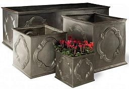 Hampton Fiberglass Square Faux Lead Planter Pot In/Out