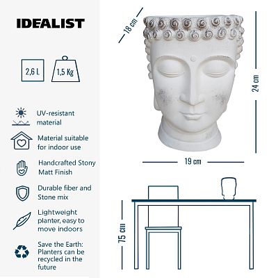 IDEALIST Lite Buddha Face Plant Pot Indoor