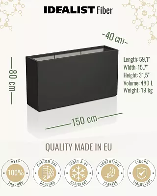 AXIS Trough Outdoor Fiberglass Planter