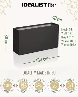 AXIS Trough Outdoor Fiberglass Planter