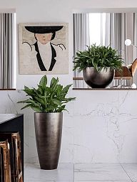 Metallic Partner Tall Indoor Planter