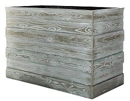 Driftwood Fiberglass Trough Wood Planter Pot In/Out