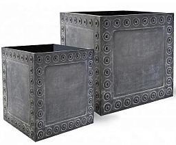 Cromwell Fiberglass Cube Antique FL Planter Pot In/Out
