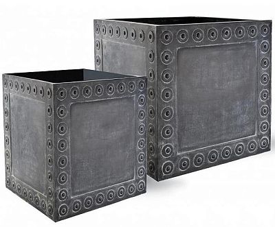 Cromwell Fiberglass Cube Antique FL Planter Pot In/Out