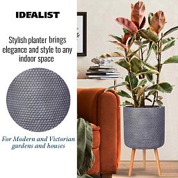 IDEALIST Lite Honeycomb Style Cylinder Planter on Legs, Round Pot Plant Stand Indoor