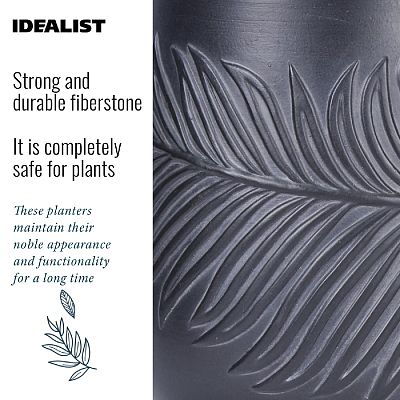 IDEALIST Lite Leaf Embossed Ball Planter