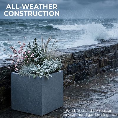IDEALIST Lite Textured Concrete Effect Square Outdoor Planter