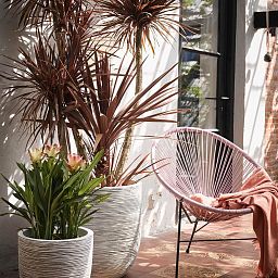 Round Egg Resin Planter by Cadix Capi Tutch Ribbed