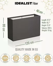 AXIS Trough Outdoor Fiberglass Planter