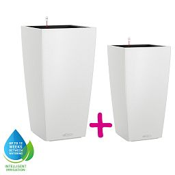 LECHUZA CUBICO Color Square Tall Poly Resin Self-watering Planter Set