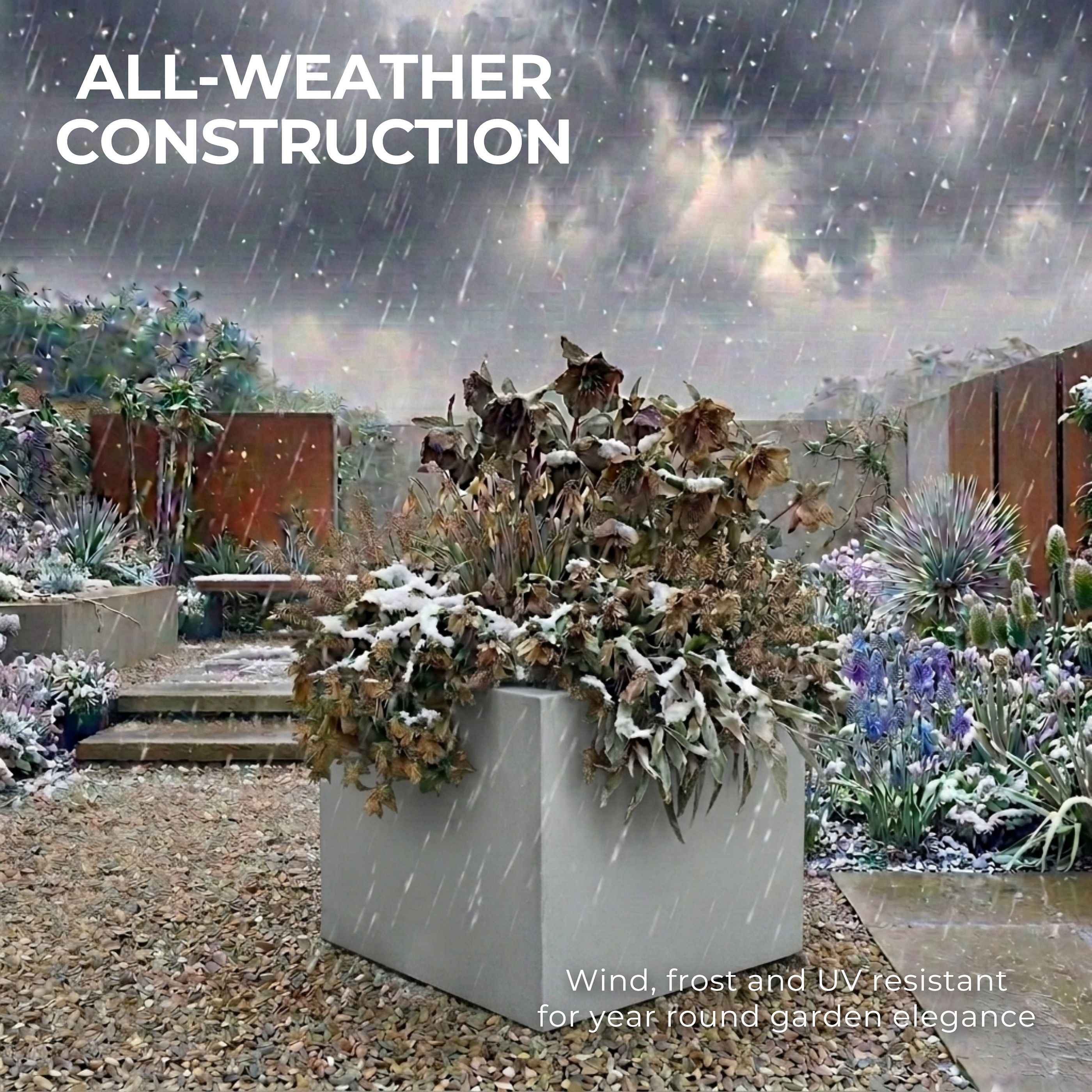 IDEALIST Lite Square Box Contemporary Light Concrete Planter