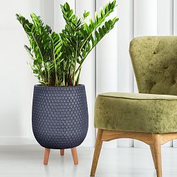 IDEALIST Lite Honeycomb Style Egg Planter on Legs, Round Pot Plant Stand Indoor