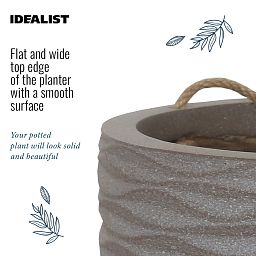 IDEALIST Lite Wave Style Table and Hanging Cylinder Round Plant Pot Dual Use Indoor Planter
