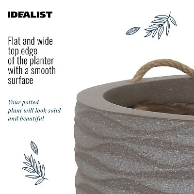 IDEALIST Lite Wave Style Table and Hanging Cylinder Round Plant Pot Dual Use Indoor Planter